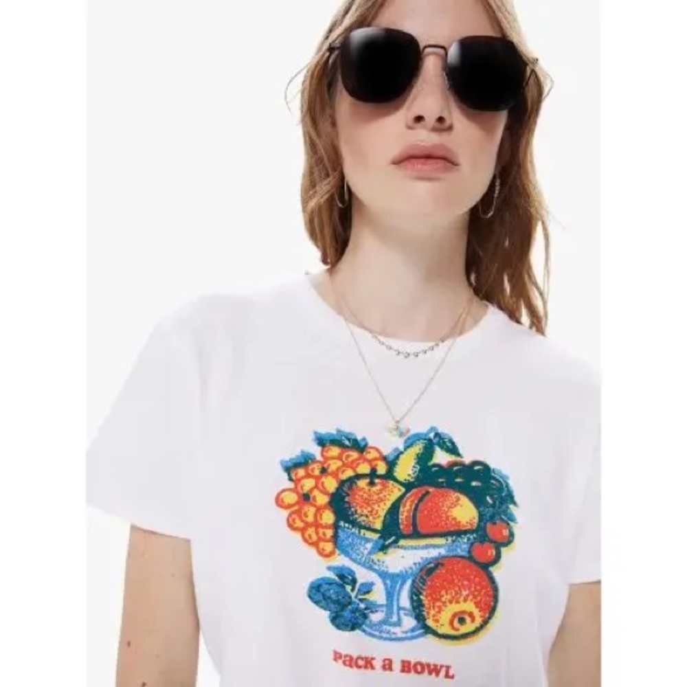 MOTHER / The Rowdy Cutoff Graphic T-shirt Pack A Bowl